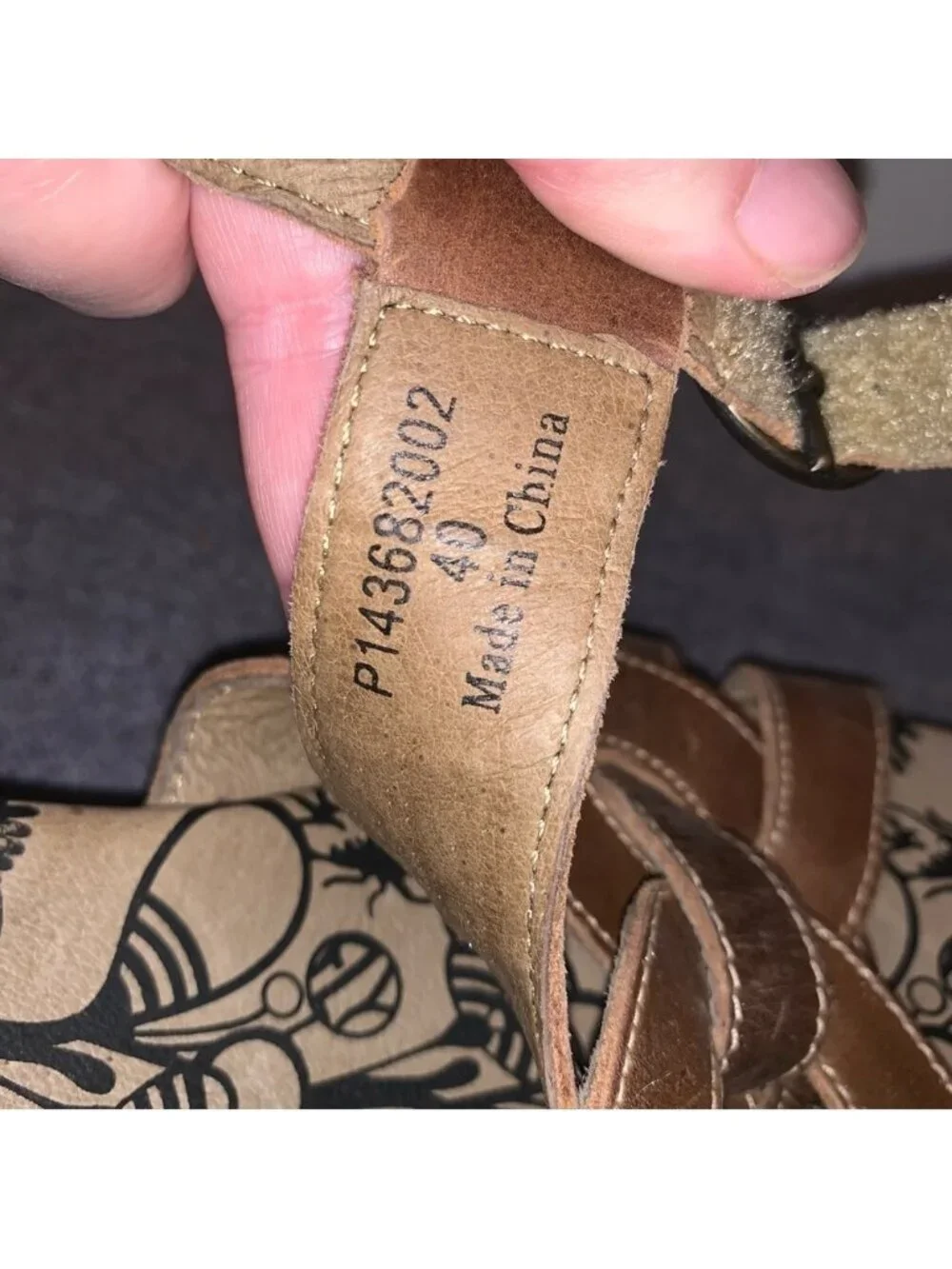 Fly London Wooden Wedge Leather Sandals Brown 40